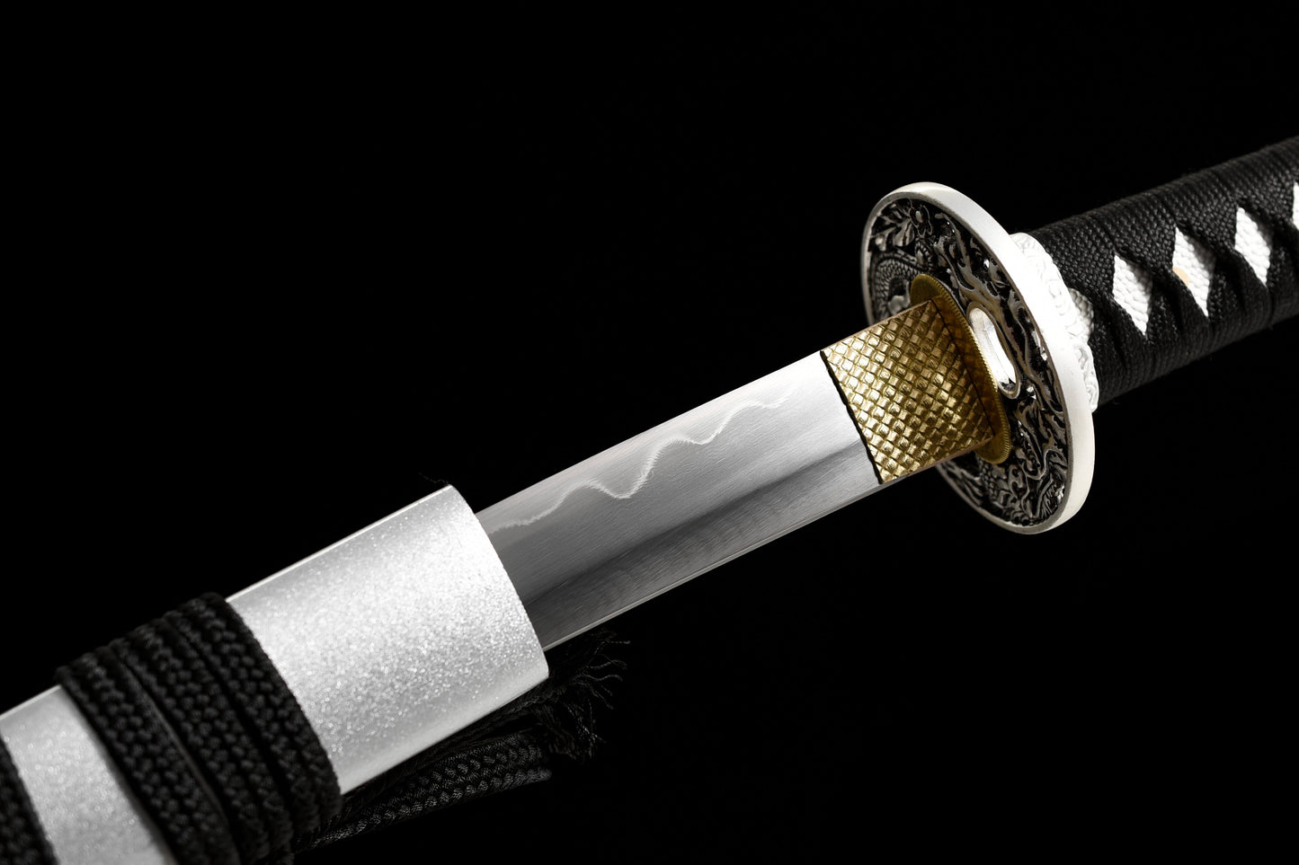 Handmade Wakizashi Sword Damascus steel With white leather Scabbard - 31 in,Real katana sowrd