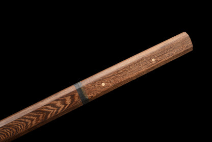 Handmade Ninja Sword High manganese steel blade full Tang Gold leather sheath - 42 in,Real katana sowrd