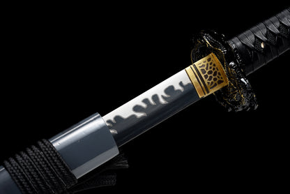 Handmade Ninjato Sword 1095 Carbon Steel Full Tang Black blade,Real katana sowrd