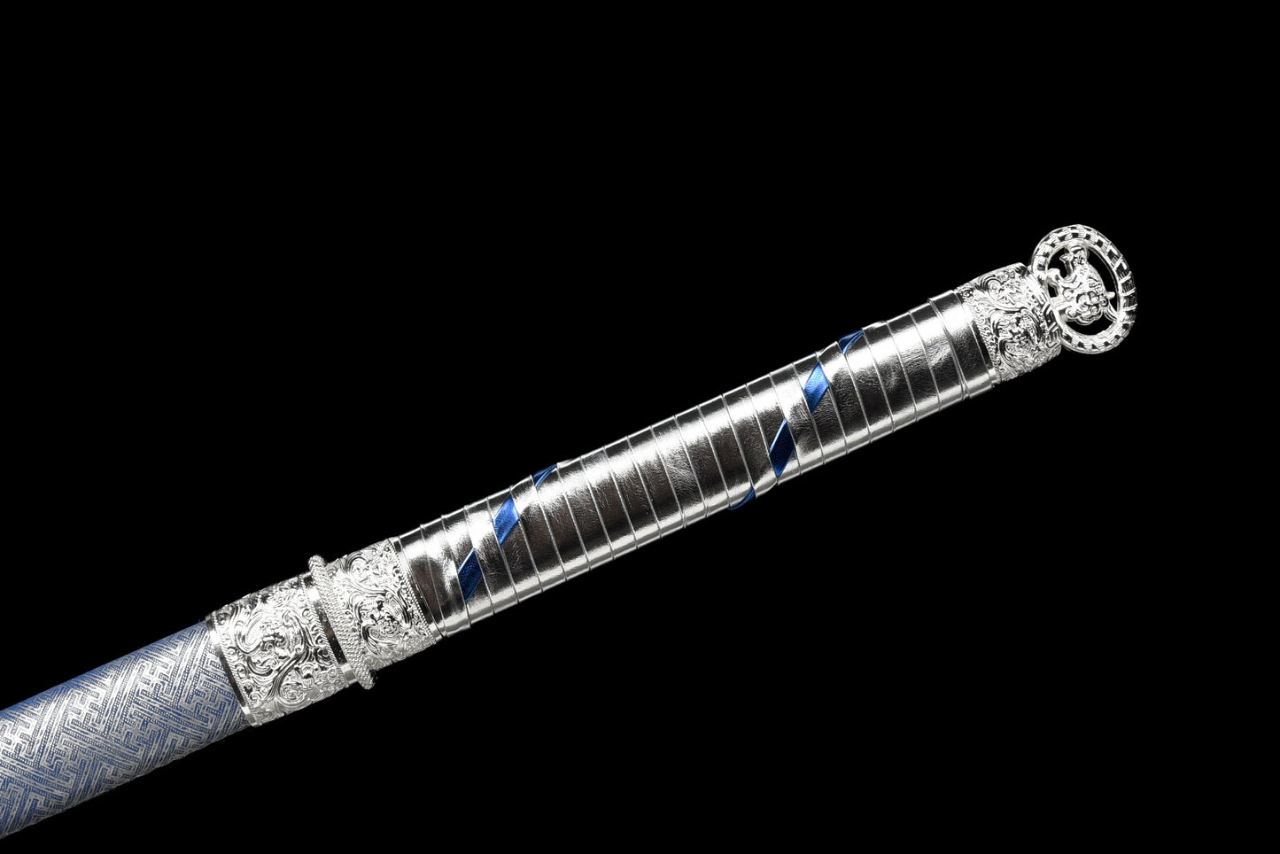 Handmade Ninja Sword High manganese steel Blue  blade full Tang blue printed sheath - 41 in,Real katana sowrd