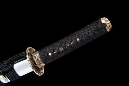 Handmade Wakizashi Sword Red Damascus steel With white leather Scabbard - 31 in,Real katana sowrd