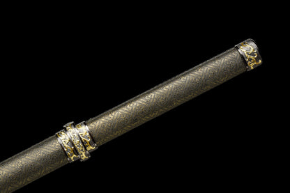 Handmade Ninjato Sword red Damascus steel steel Full Tang Leather sheath and leather wooden handle  - 41 in,Real katana sowrd