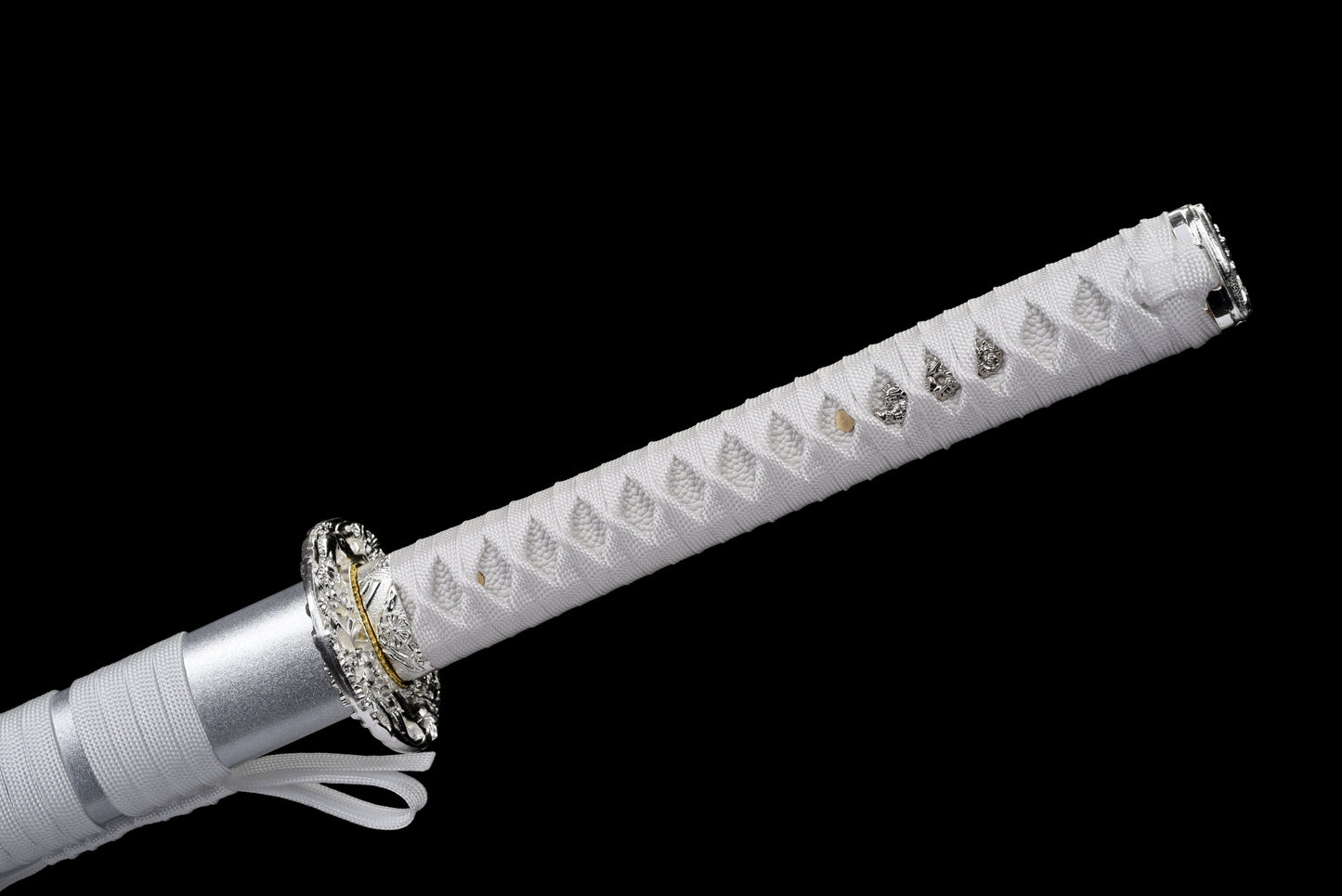 Handmade Ninja Sword Spring steel  blade full Tang White printed sheath - 41 in,Real katana sowrd