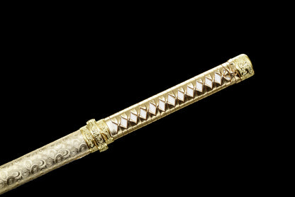 Handmade Ninja Sword High manganese steel blade full Tang gold sheath - 41 in,Real katana sowrd