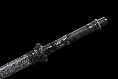 Handmade Ninjato Sword Spring steel steel Full Tang white Scabbard  - 39.7 in,Real katana sowrd