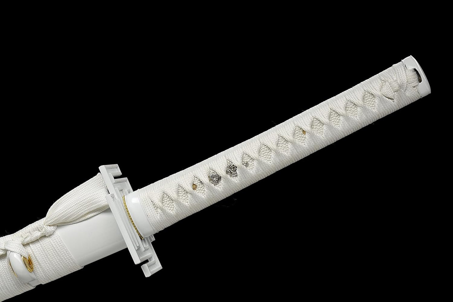 Ichigo Kurosaki, Full Tang 41 inch Cosplay Handmade Katana Sword, 1060 high Carbon Steel Black and White, Very Sharp -anime sword(White)