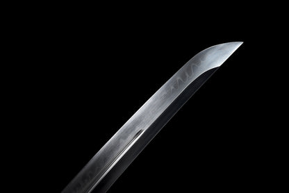 Handmade Full Tang Wakizashi Sword T10 Steel unokubi zukuri style blade Clay Tempered Blade Black printing scabbard - 31 in,Real katana sowrd