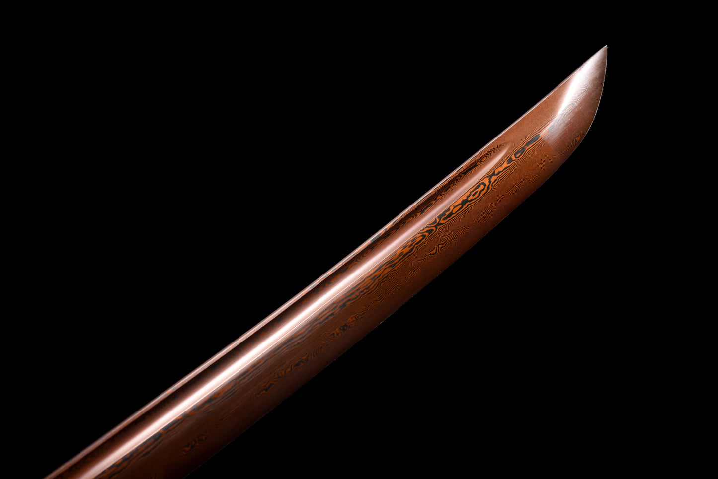 Handmade Wakizashi Sword Red Damascus steel With Black leather Scabbard - 31 in,Real katana sowrd