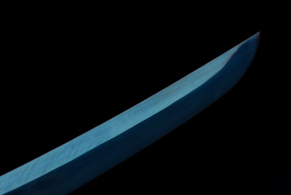 Handmade Full Tang Tanto Sword High manganese Blue steel Blade With scabbard - 21 in,Real katana sowrd