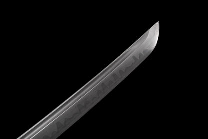 Handmade Full Tang Wakizashi Sword T10 Carbon Steel Clay Tempered Blade Red spotted scabbard - 31 in,Real katana sowrd