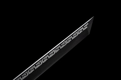 Handmade Ninjato Sword High manganese steel Full Tang Black blade,Real katana sowrd