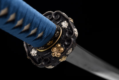 Handmade Full Tang Damascus Steel Full Tang Blade With Real Hamon TACHI SWORDS 41 Inches,Real katana sowrd