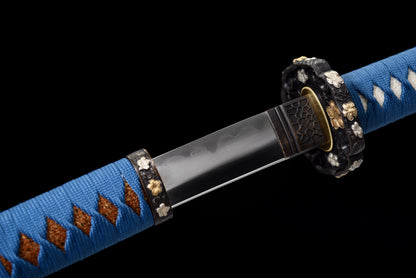 Handmade Full Tang Damascus Steel Full Tang Blade With Real Hamon TACHI SWORDS 41 Inches,Real katana sowrd