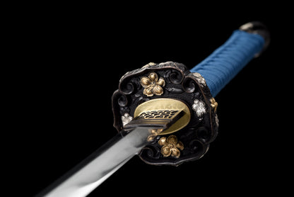 Handmade Full Tang Damascus Steel Full Tang Blade With Real Hamon TACHI SWORDS 41 Inches,Real katana sowrd