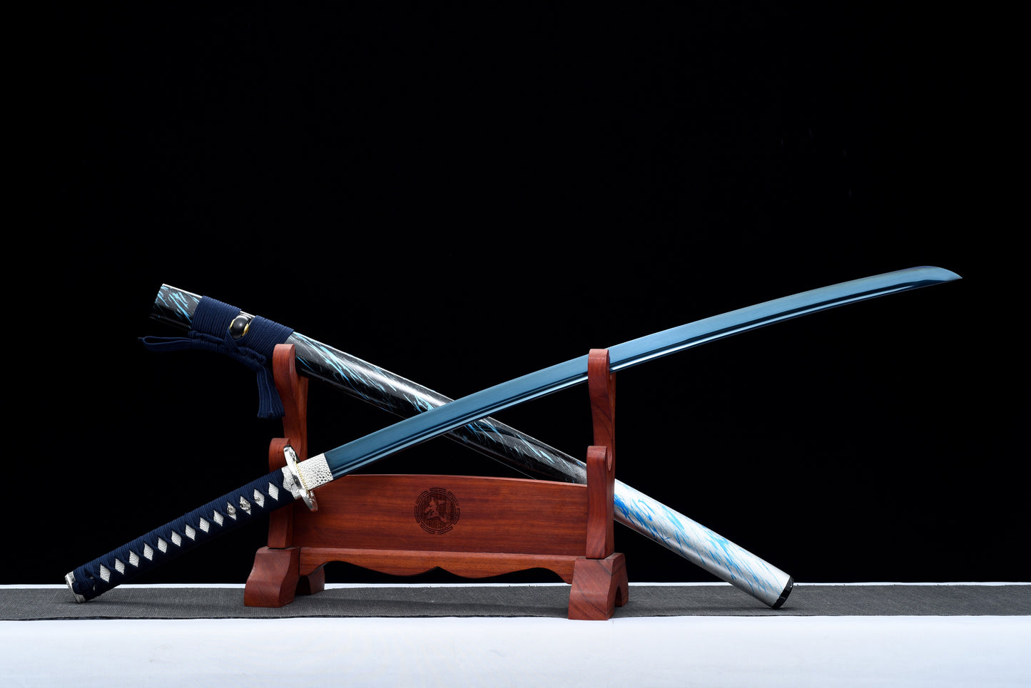 Handmade Full Tang Katana 1095 High carbon steel Blue Blade ,Real katana sowrd