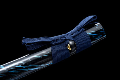 Handmade Full Tang Katana 1095 High carbon steel Blue Blade ,Real katana sowrd