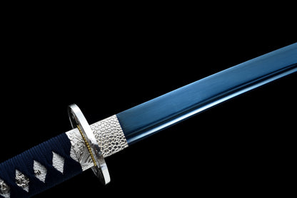 Handmade Full Tang Katana 1095 High carbon steel Blue Blade ,Real katana sowrd