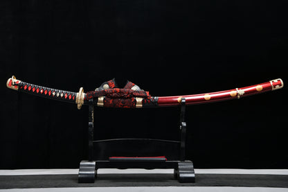 Really sharp handmade 41-inch T10 burn blade combat field- Chrysanthemum patterned royal - Tashi