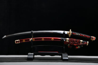 Really sharp handmade 41-inch T10 burn blade combat field- Chrysanthemum patterned royal - Tashi
