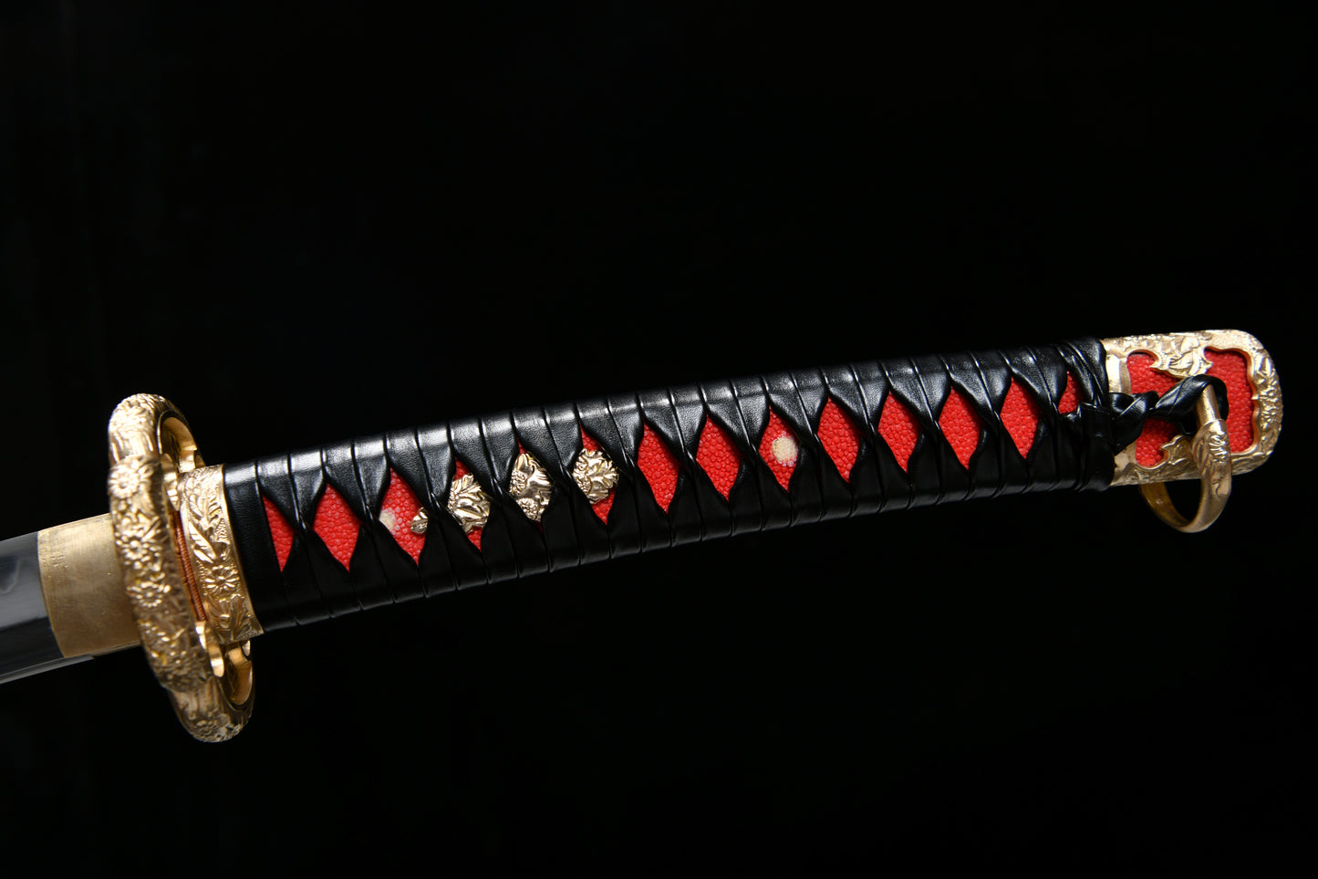 Really sharp handmade 41-inch T10 burn blade combat field- Chrysanthemum patterned royal - Tashi