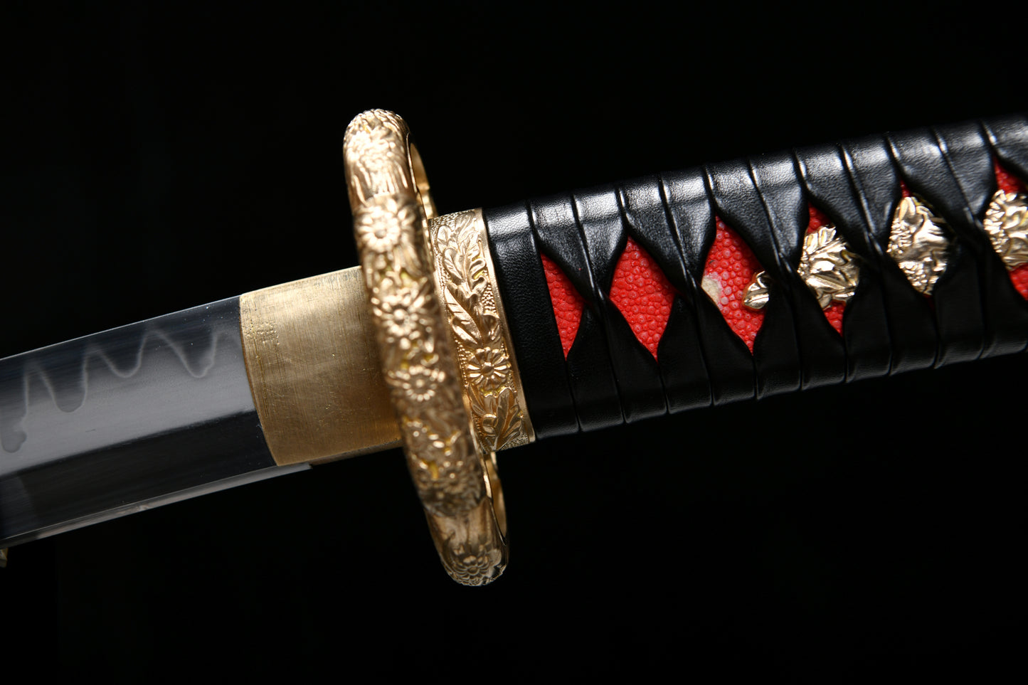 Really sharp handmade 41-inch T10 burn blade combat field- Chrysanthemum patterned royal - Tashi