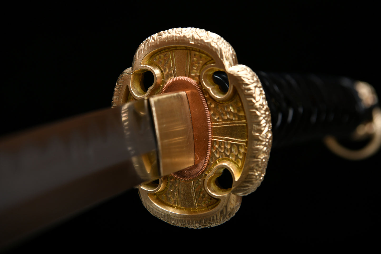 Really sharp handmade 41-inch T10 burn blade combat field- Chrysanthemum patterned royal - Tashi