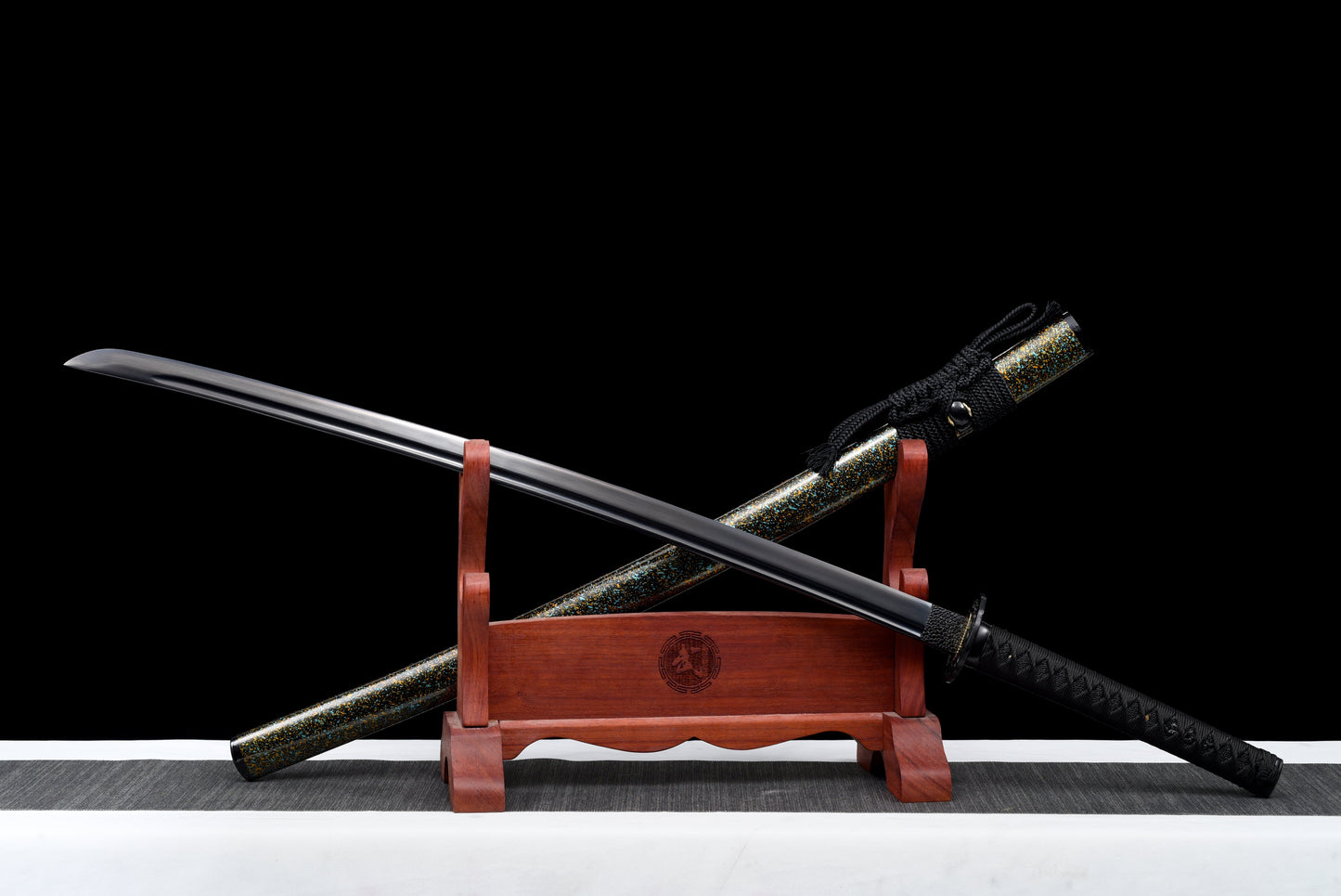 Handmade Full Tang Katana 1060 high carbon steel Black blade ,Real katana sowrd