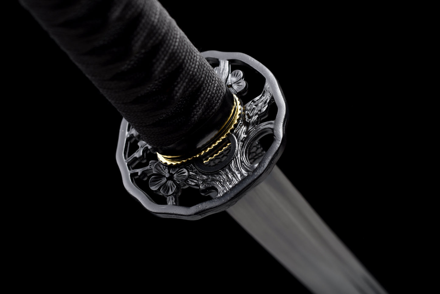 Handmade Full Tang Katana 1060 high carbon steel Black blade ,Real katana sowrd