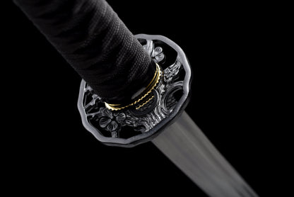 Handmade Full Tang Katana 1060 high carbon steel Black blade ,Real katana sowrd