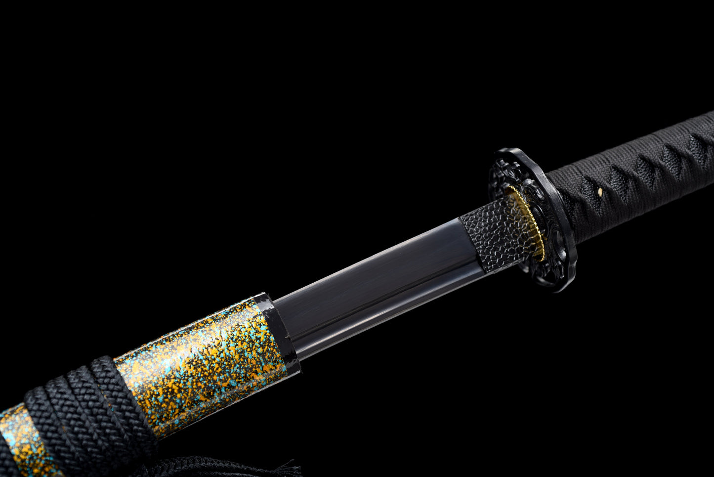 Handmade Full Tang Katana 1060 high carbon steel Black blade ,Real katana sowrd