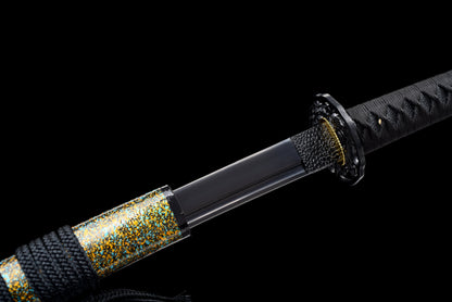 Handmade Full Tang Katana 1060 high carbon steel Black blade ,Real katana sowrd