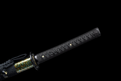 Handmade Full Tang Katana 1060 high carbon steel Black blade ,Real katana sowrd