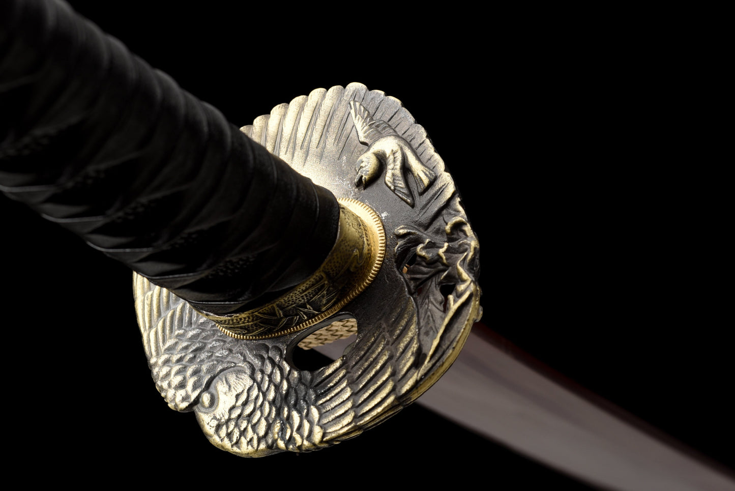 Handmade Full Tang Katana 1095 High carbon steel Red Blade Black Scabbard ,Real katana sowrd