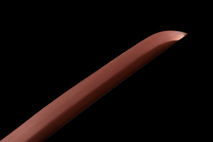 Handmade Full Tang Katana 1095 High carbon steel Red Blade Black Scabbard ,Real katana sowrd