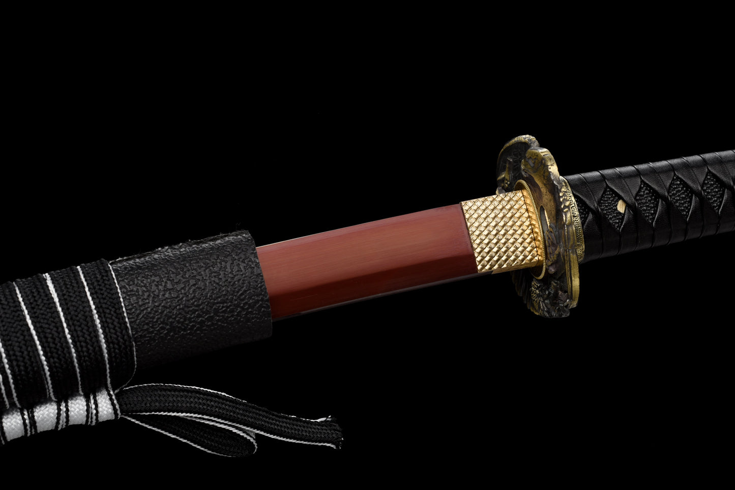 Handmade Full Tang Katana 1095 High carbon steel Red Blade Black Scabbard ,Real katana sowrd