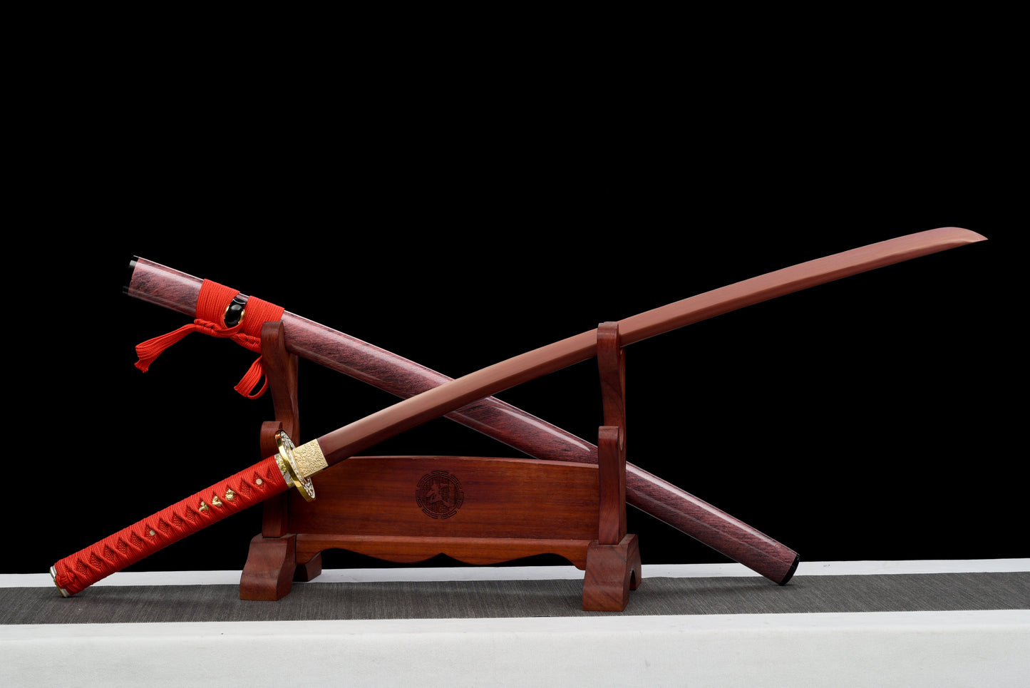 Handmade Full Tang Katana 1095 High carbon steel Red Blade ,Real katana sowrd