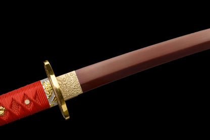 Handmade Full Tang Katana 1095 High carbon steel Red Blade ,Real katana sowrd