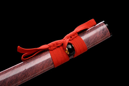 Handmade Full Tang Katana 1095 High carbon steel Red Blade ,Real katana sowrd