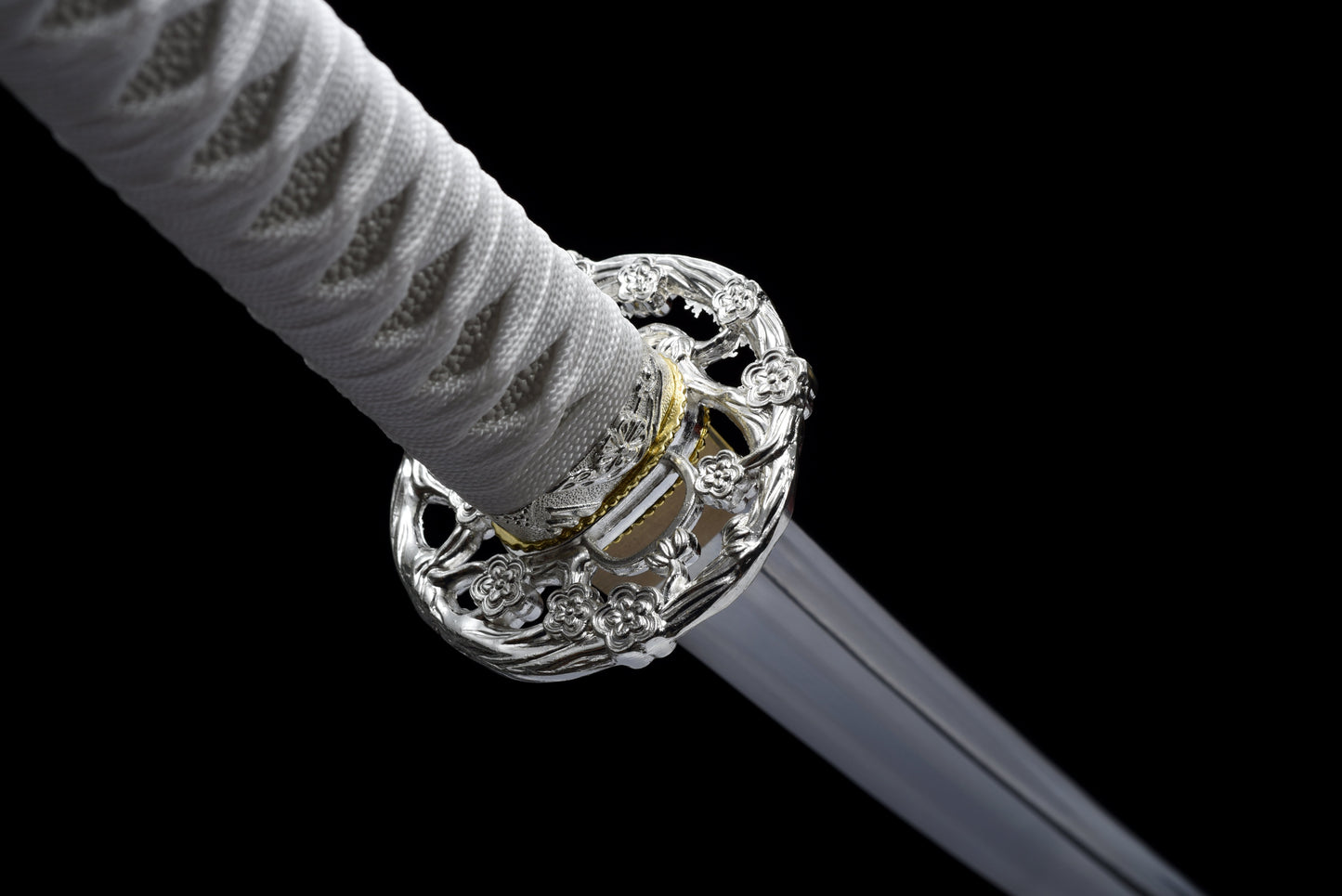 Handmade Full Tang Katana 1045 carbon steel white Scabbard ,Real katana sowrd