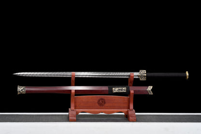 Chinese Swords,Han sword（汉剑）,Damascus style, Twist the lines