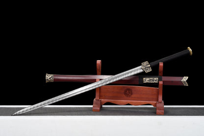 Chinese Swords,Han sword（汉剑）,Damascus style, Twist the lines
