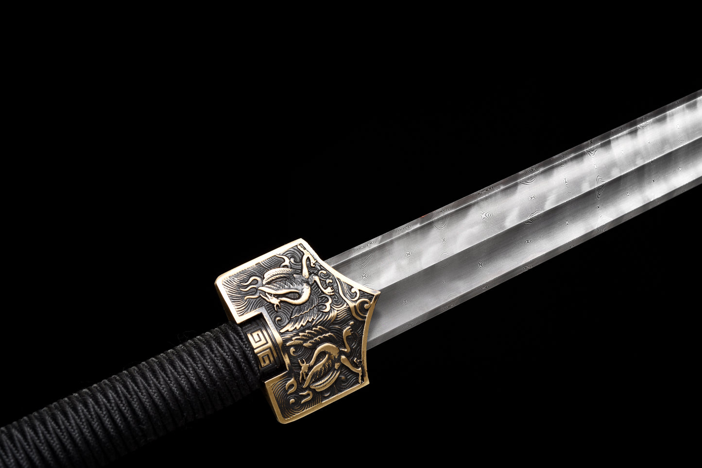Chinese Swords,Han sword（汉剑）,Damascus style, Twist the lines