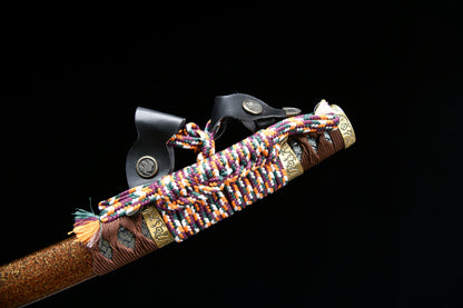 Handmade Long 41-Inch Three-Piece Forged Steel Tachi Samurai Sword — Oda Nobunaga Tachi (Deluxe Edition)