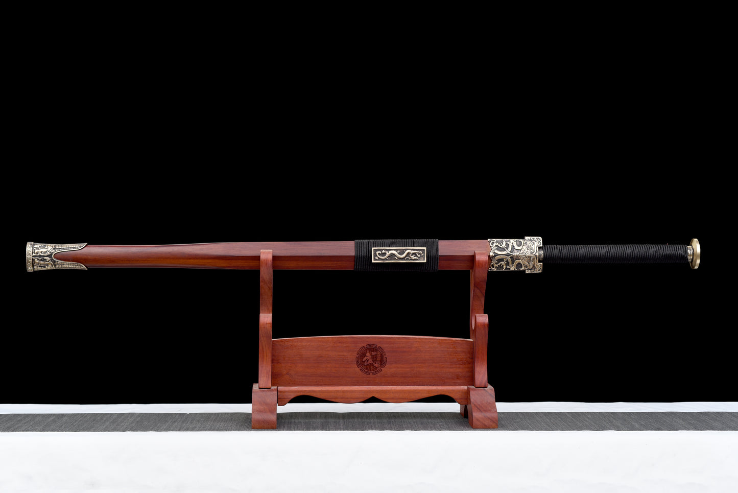 Chinese Swords,Han sword（汉剑）,Damascus style, Baked Blue,Twist the lines