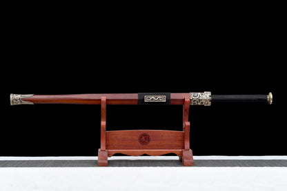 Chinese Swords,Han sword（汉剑）,Damascus style, Baked Blue,Twist the lines