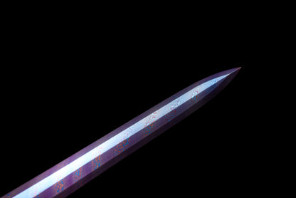 Chinese Swords,Han sword（汉剑）,Damascus style, Baked Blue,Twist the lines