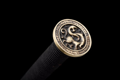 Chinese Swords,Han sword（汉剑）,Damascus style, Baked Blue,Twist the lines