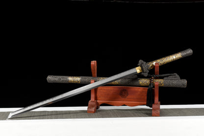 Chinese sword-Tang knife(唐刀)Damascus craftsmanship,True Harmon