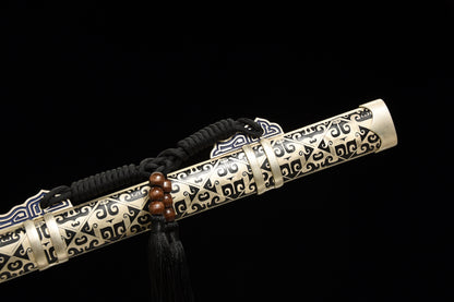 Chinese sword-Tang sword(唐剑),Damascus craftsmanship, baked blue blade