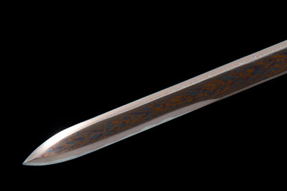 Chinese sword-Tang sword(唐剑),Damascus craftsmanship, baked blue blade